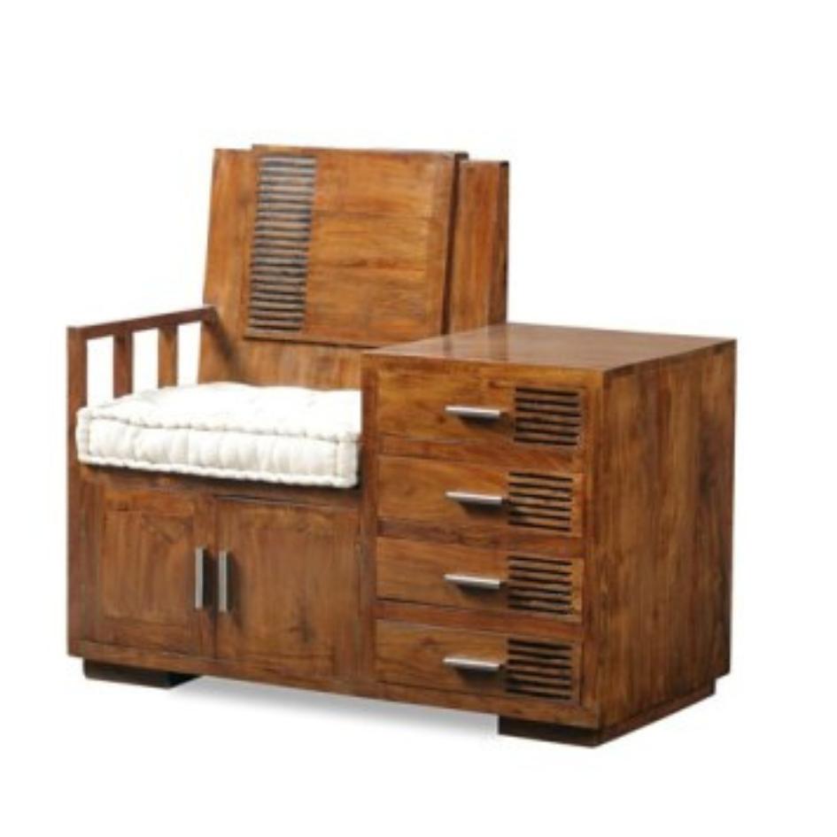 "TURTLE COLLECTION MOBILE INGRESSO IN ACACIA H93X105X60.(NO CUSCINO)