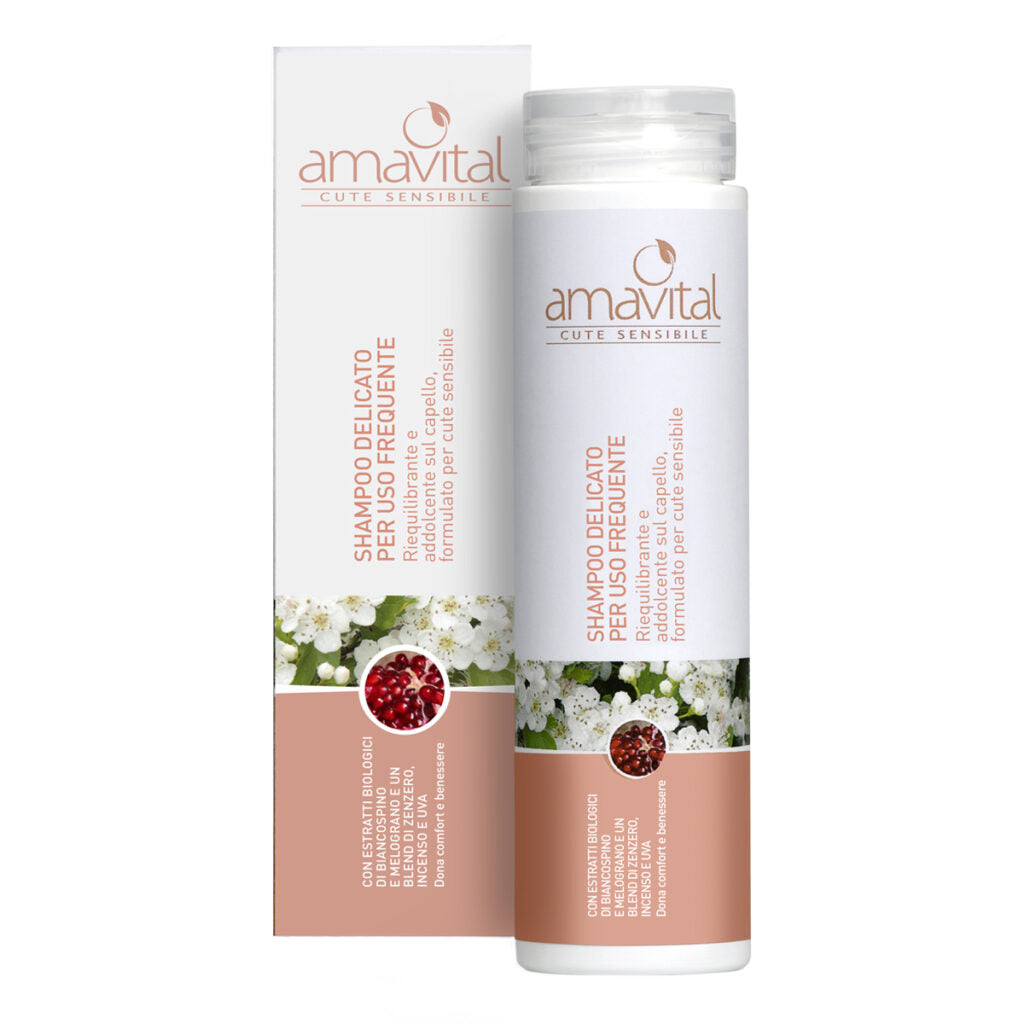 SHAMPOO DELICATO PER USO FREQUENTE CON ESTRATTI BIO DI BIANCOSPINO E MELOGRANO