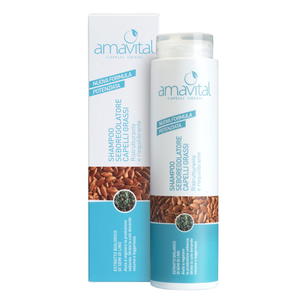 SHAMPOO SEBOREGOLATORE CAPELLI GRASSI CON ESTRATTO BIO DI SEMI DI LINO