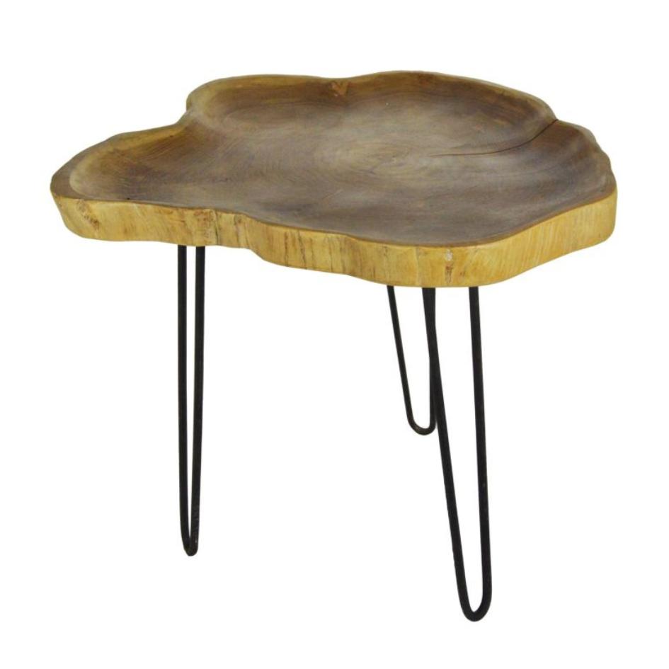 TAVOLO TEAK CON PIANALE VASSIOIO CM 53 H44