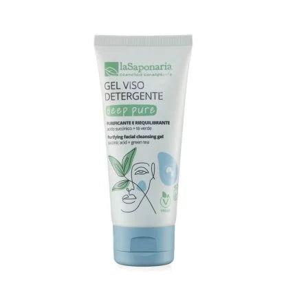 DEEP PURE - GEL DETERGENTE VISO PURIFICANTE E RIEQUILIBRANTE A BASE DI ACIDO SUCCINICO E THE VERDE