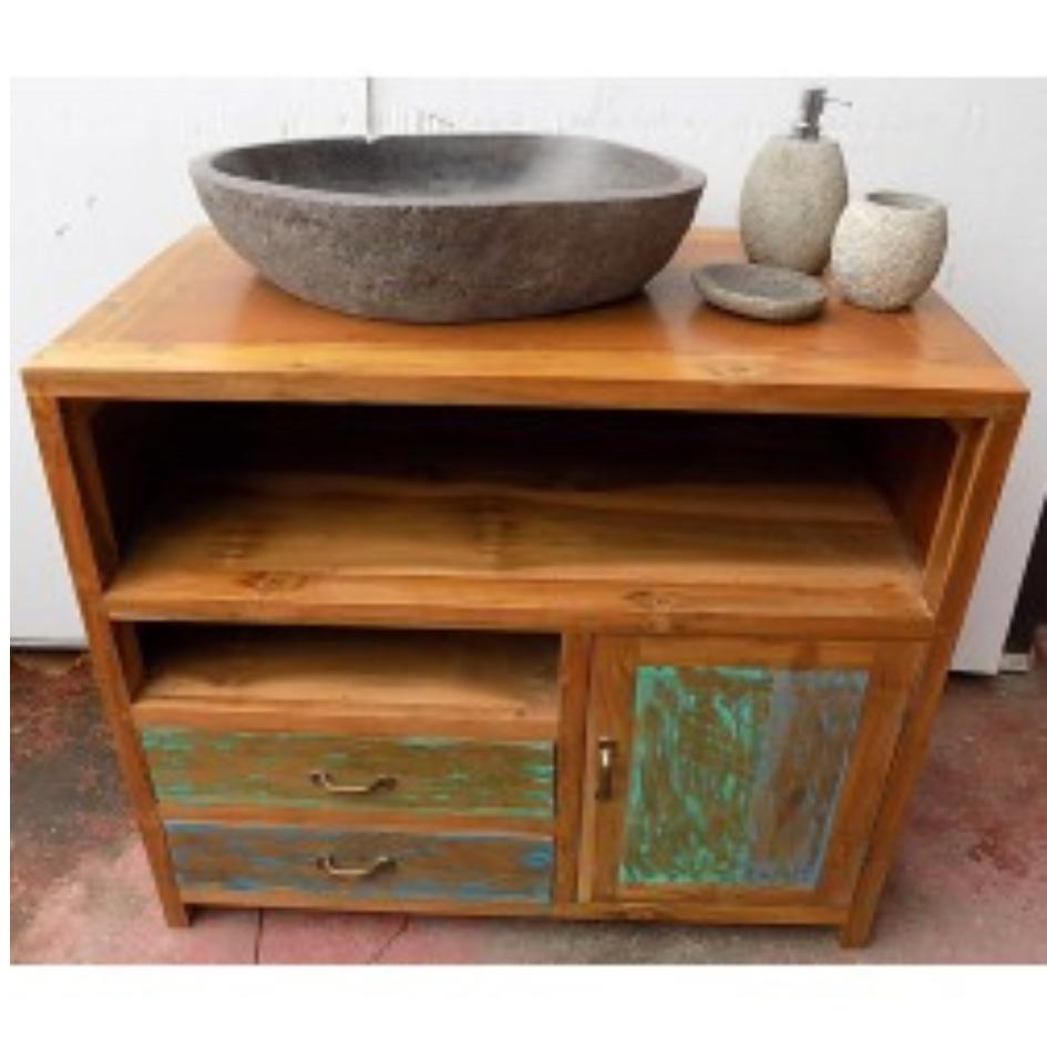 MOBILE BAGNO INDUSTRIAL CM H78X90X50 IN TEAK