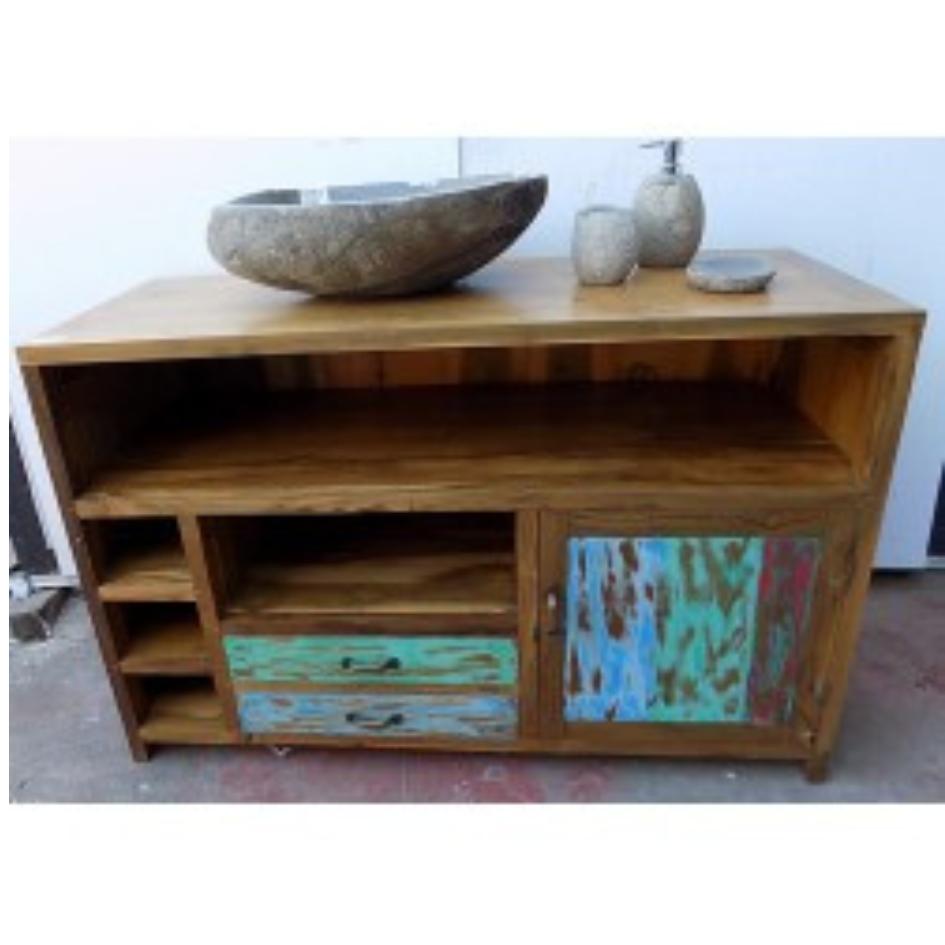 MOBILE BAGNO INDUSTRIAL CM H78X120X50 IN TEAK