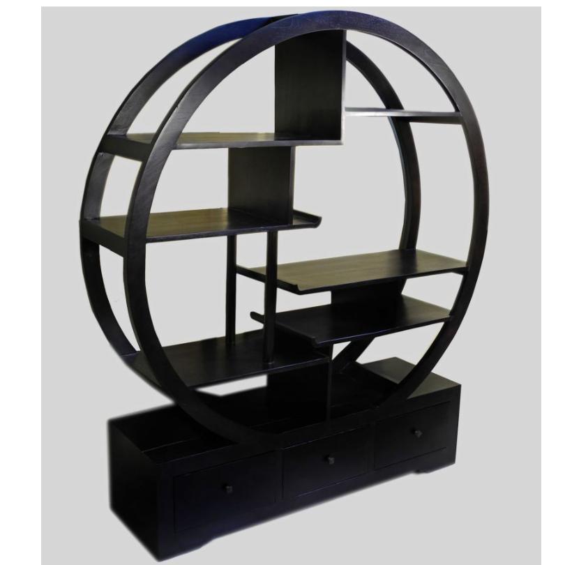 LIBRERIA CERCHIO SCURA CM H170X150X40 ETNICO DESIGN V